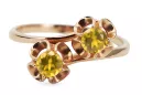 Ring Vintage Stil Gelber Peridot Originales Vintage-Roségold aus 14 Karat vrc266r